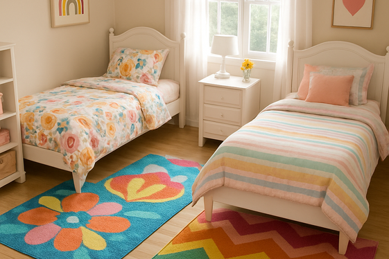 Use Rugs to Define Each Sister’s Space illustration