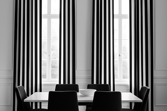 Black and White Striped Curtains for Visual Interest illustration