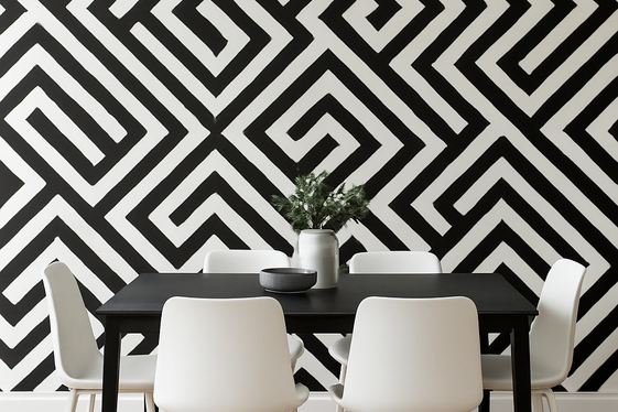 Bold Patterns with Black and White Geometric Wallpaper illustration