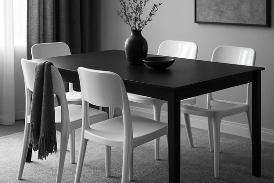 Mixing Textures: Matte Black with Glossy White Surfaces illustration