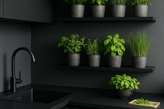 Layering Black with Pops of Green illustration