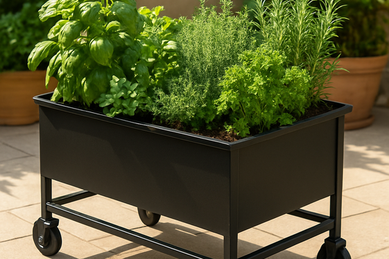 Mobile Container Gardens on Wheels for Flexibility illustration