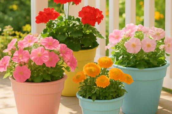 Colorful Flower Pots for Instant Cheer illustration
