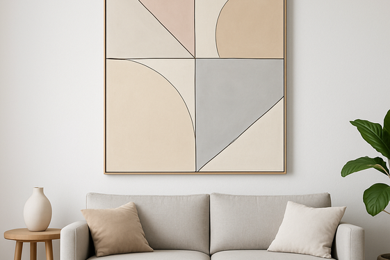 Hand-Paint Stylish Geometric Wall Art illustration
