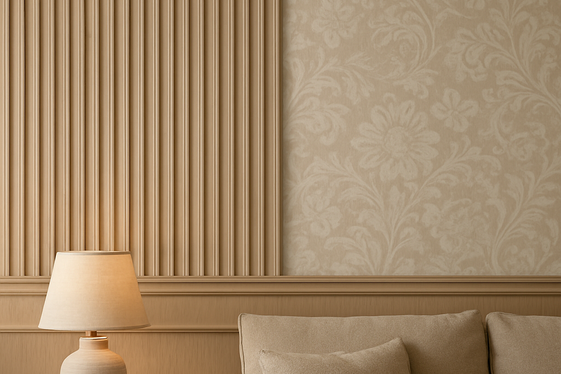 Layering Fluted Panels with Wallpaper for Texture Play illustration