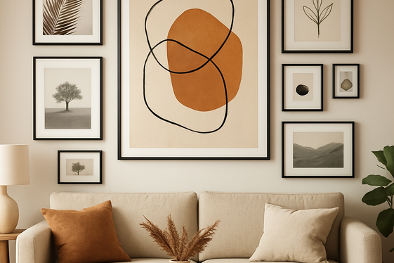 Highlight One Large Art Piece with Smaller Accents illustration