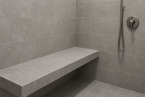 Gray Shower Benches for Comfort and Practicality illustration