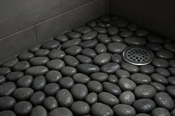 Gray Pebble Floors for a Natural Spa Feel illustration