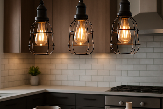 Install Industrial-Style Lighting Fixtures illustration