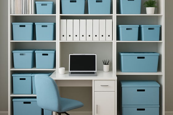 Light Blue Storage Solutions to Keep Your Office Tidy illustration