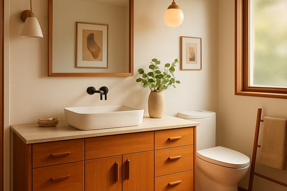 Warm Wood Accents for Cozy Mid-Century Vibes illustration