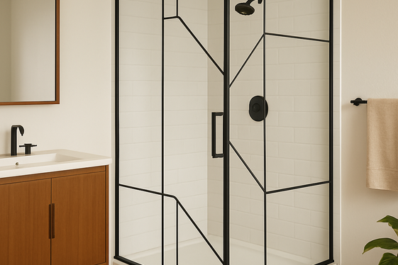 Creative Shower Enclosures with Mid-Century Style illustration