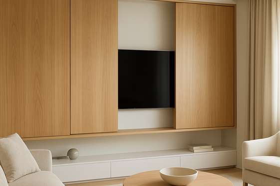 Hidden TV Walls with Sliding Panels illustration