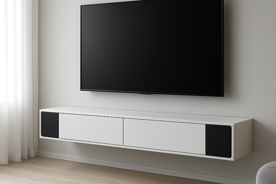 Smart Wall Units with Integrated Speakers illustration