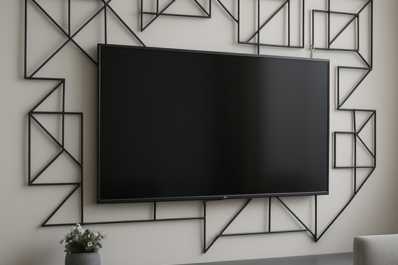 Geometric Wall Art Around the Screen illustration