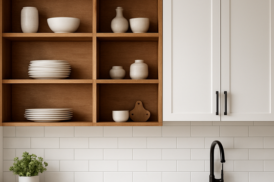 Mix Open Shelves with Closed Cabinets for Balance illustration