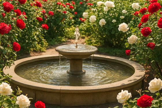 Installing a Rose-Themed Water Feature illustration