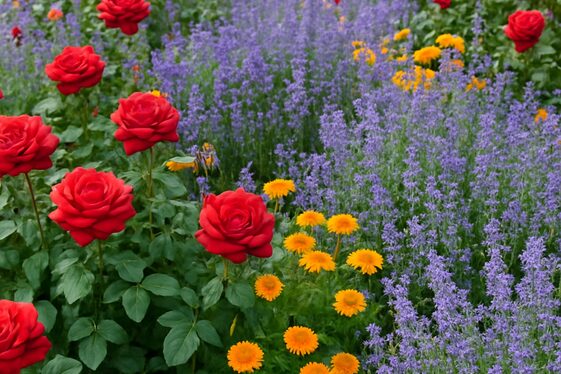 Adding Companion Plants to Boost Rose Health illustration