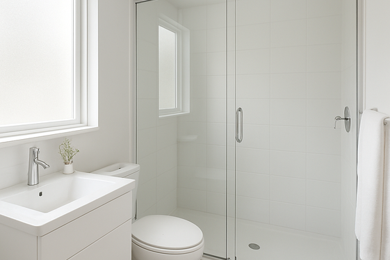 Incorporate Glass Shower Doors Instead of Curtains illustration