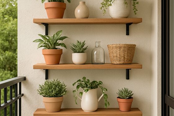 Mount Shelves to Showcase Plants, Books, or Decorative Items illustration
