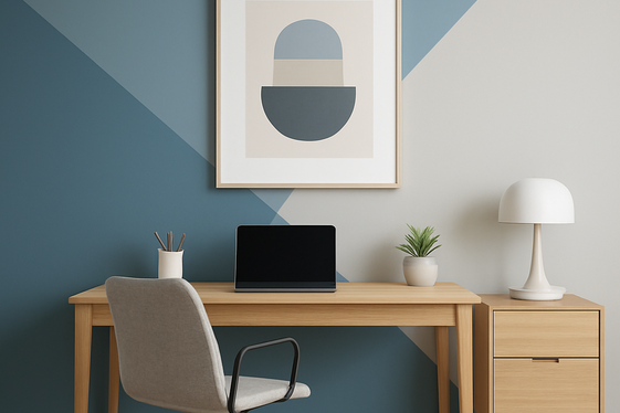 Two-Tone Accent Walls with Geometric Shapes illustration