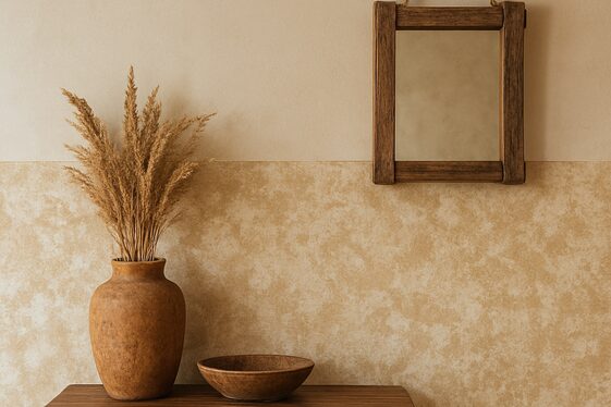 Half-Painted Walls with Textured Finish illustration