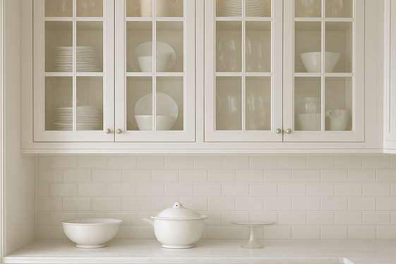 Glass Cabinet Doors to Display Delicacies illustration