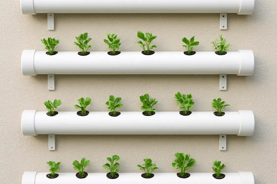 Craft a Vertical Garden with PVC Pipes illustration