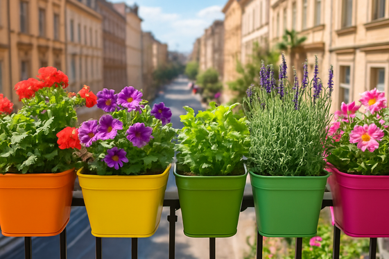 Design a Balcony Vertical Garden with Rail Planters illustration