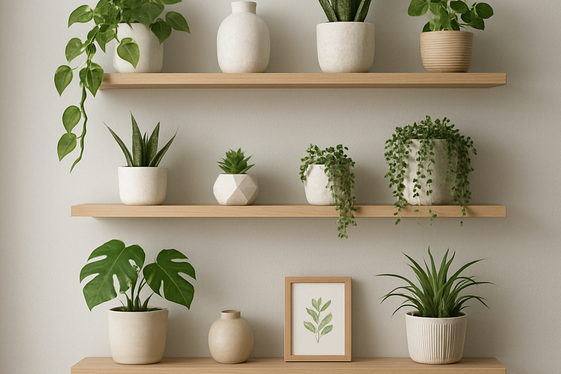 Add Vertical Garden Shelves for Mixed Plants illustration