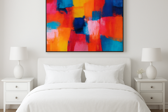 Balancing White Furniture with Bold Wall Art illustration
