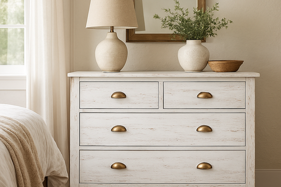 Incorporating White Wooden Dressers for Rustic Charm illustration