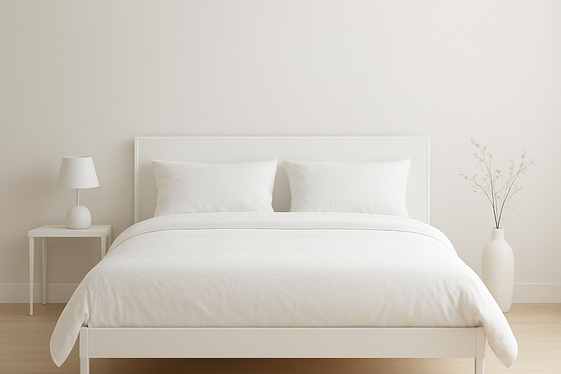 Modern Minimalist White Beds with Clean Lines illustration