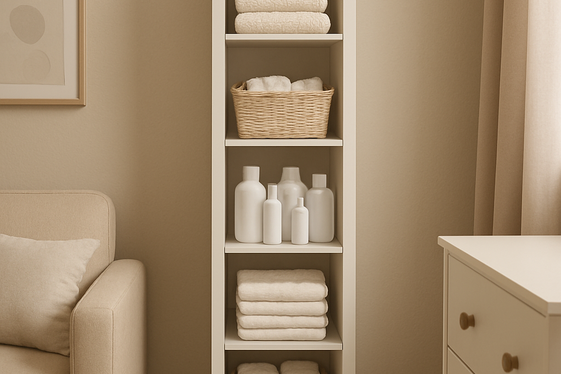 Vertical Storage Towers for Baby Supplies illustration