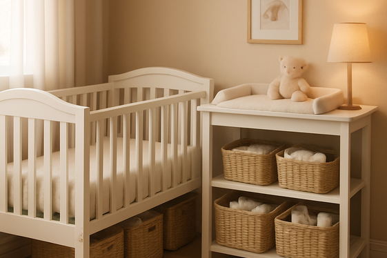 Using Under-Crib Storage Baskets illustration