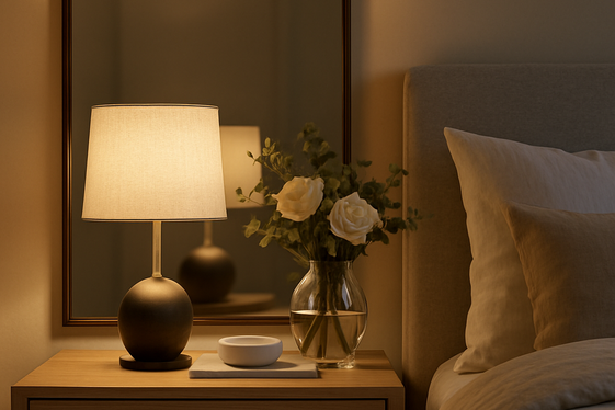 Place Mirrors Behind Nightstands for Unique Accent illustration