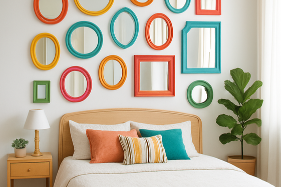 Create a Gallery Wall with Multiple Small Mirrors illustration