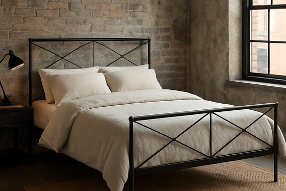 Black Metal Bed Frames with Industrial-Chic Vibes illustration
