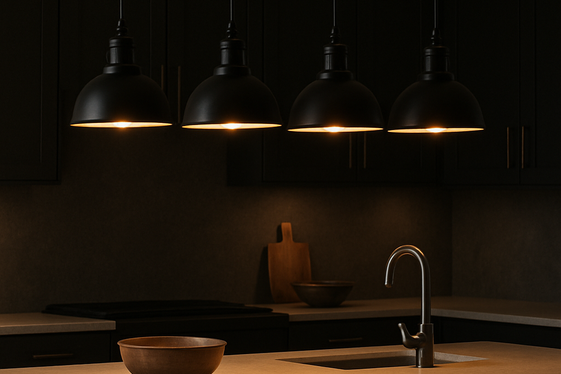 Black Pendant Lighting for Focused Kitchen Ambiance illustration