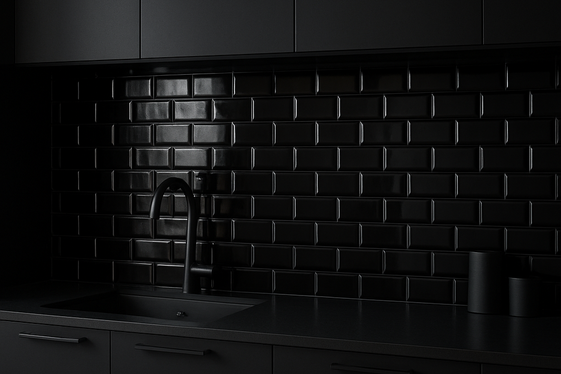 Glossy Black Backsplashes That Reflect Light Gracefully illustration