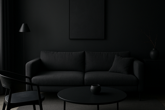 Designing a Minimalist Dark Living Room illustration
