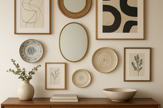 Creating a Gallery Wall Adjacent to Your Sideboard illustration