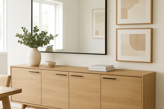 Mixing Art and Mirrors Above Your Sideboard illustration