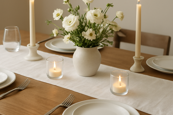 Simple Elegance with a Classic White Table Runner illustration