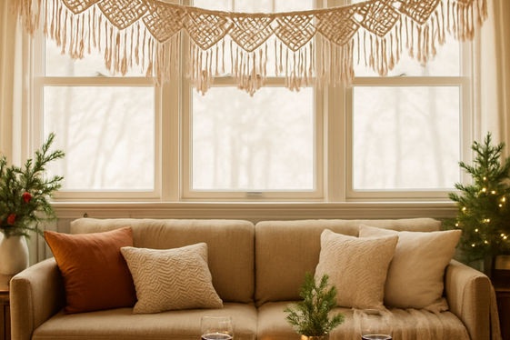 Decorative Macramé Garland for Parties or Festivals illustration
