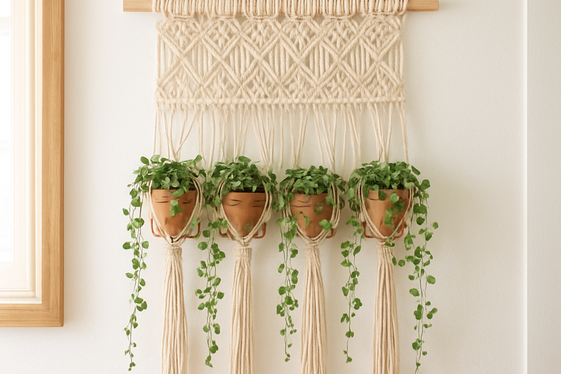 Macramé Plant Wall Hanging Combining Art & Nature illustration