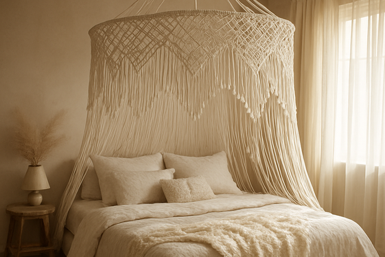 Boho Macramé Bed Canopies for Dreamy Bedrooms illustration