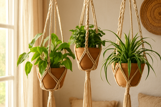 Boho Macramé Plant Hangers to Show Off Your Greens illustration
