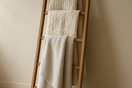 Build a Modern Ladder Blanket Rack illustration