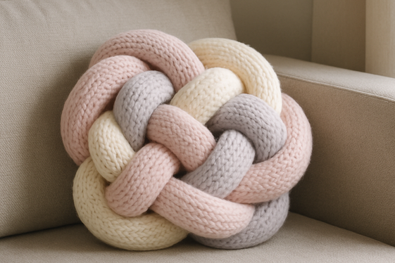 Create a Cozy Knot Pillow with Thick Yarn illustration